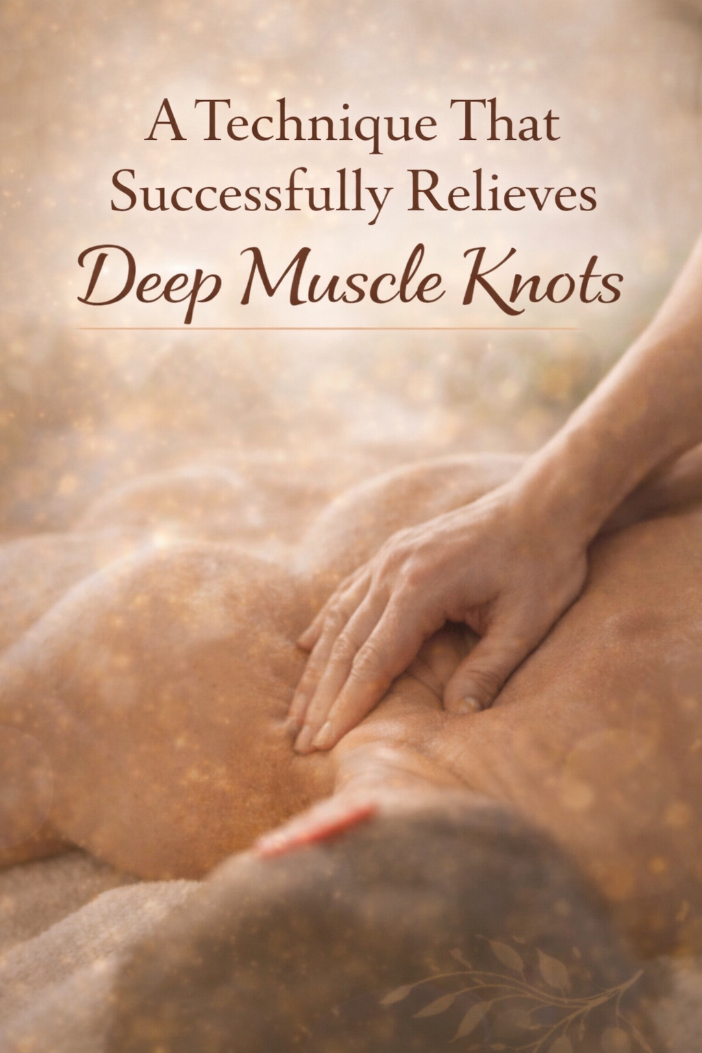 A Technique That Successfully Relieves Deep Muscle Knots in the Body
